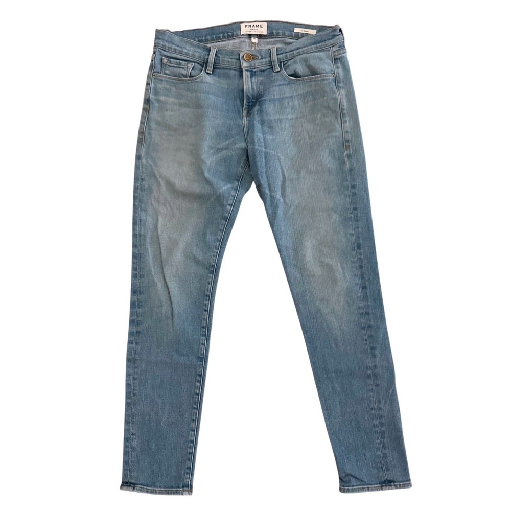 FRAME Le Garçon Slim Boyfriend Jeans Light Wash Mid Rise Denim Size 26